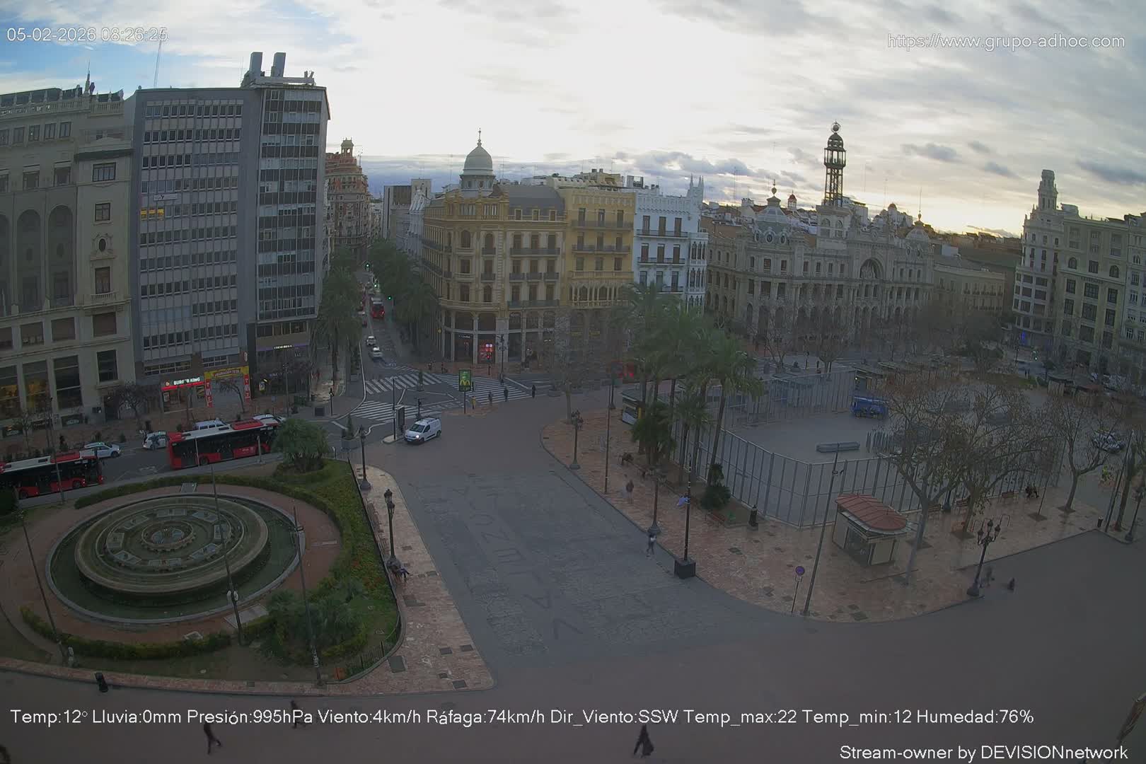Valencia City , Plaza del Ayuntamiento Square Live Cam - Valencia,  Comunidad Valenciana, Spain