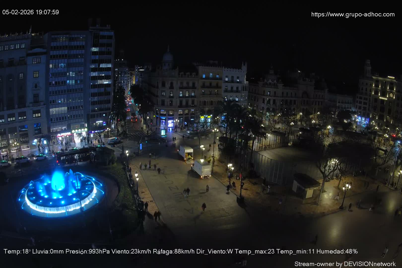 Valencia City , Plaza del Ayuntamiento Square Live Cam - Valencia,  Comunidad Valenciana, Spain