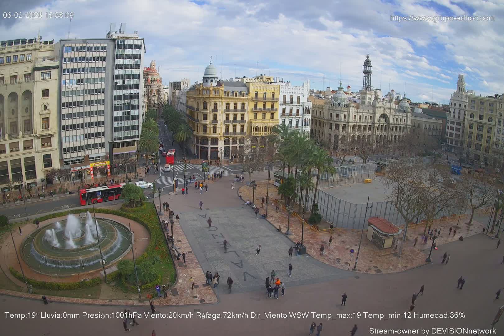 Valencia City , Plaza del Ayuntamiento Square Live Cam - Valencia,  Comunidad Valenciana, Spain