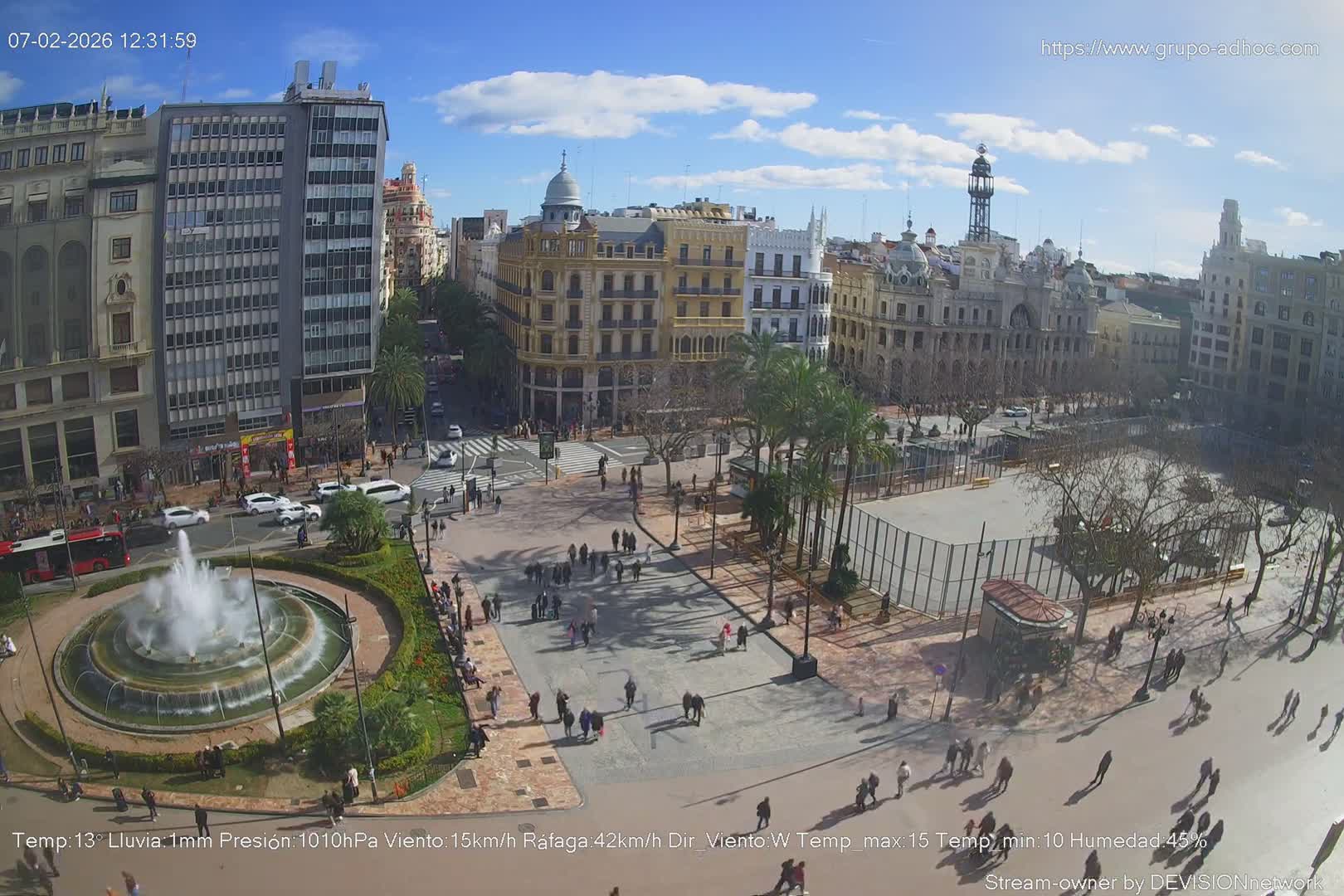 Valencia City , Plaza del Ayuntamiento Square Live Cam - Valencia,  Comunidad Valenciana, Spain