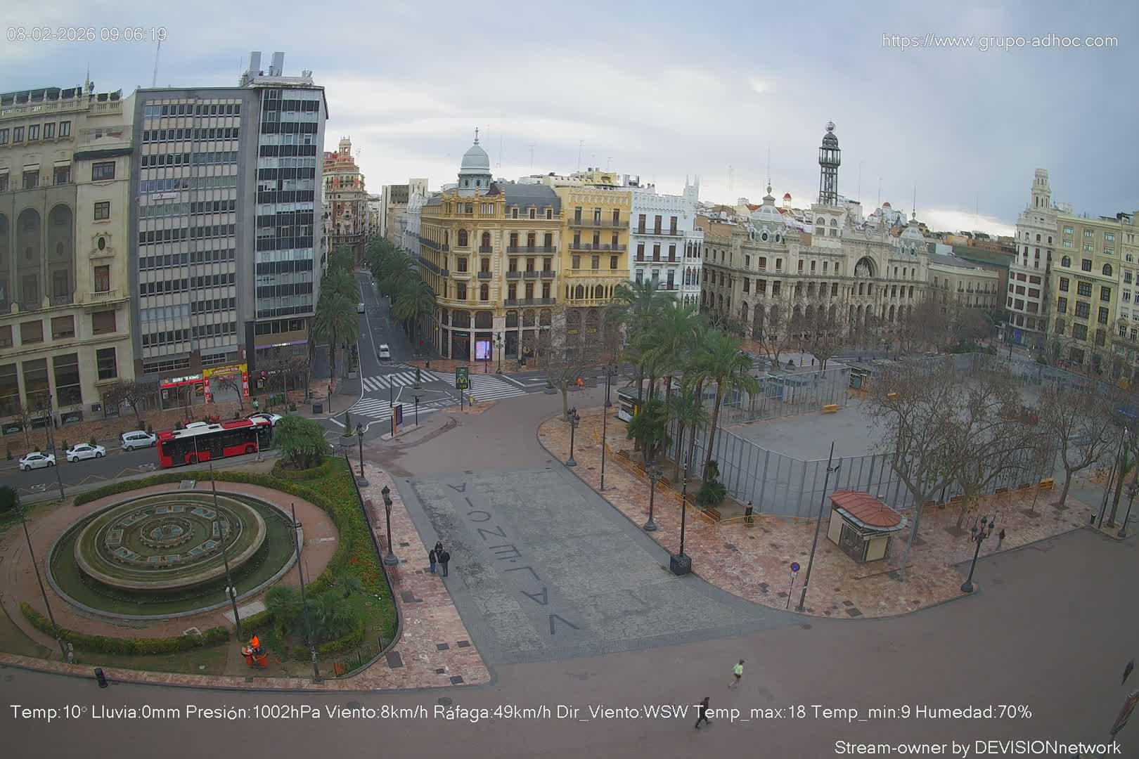 Valencia City , Plaza del Ayuntamiento Square Live Cam - Valencia,  Comunidad Valenciana, Spain