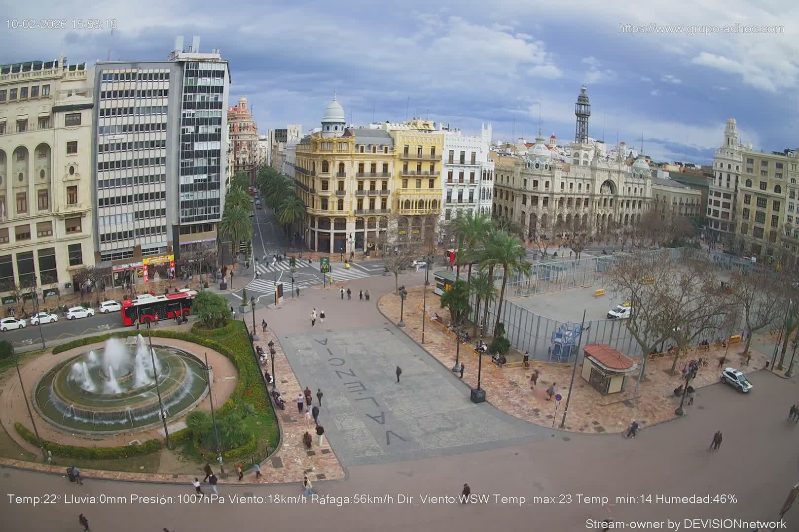Valencia City , Plaza del Ayuntamiento Square Live Cam - Valencia,  Comunidad Valenciana, Spain