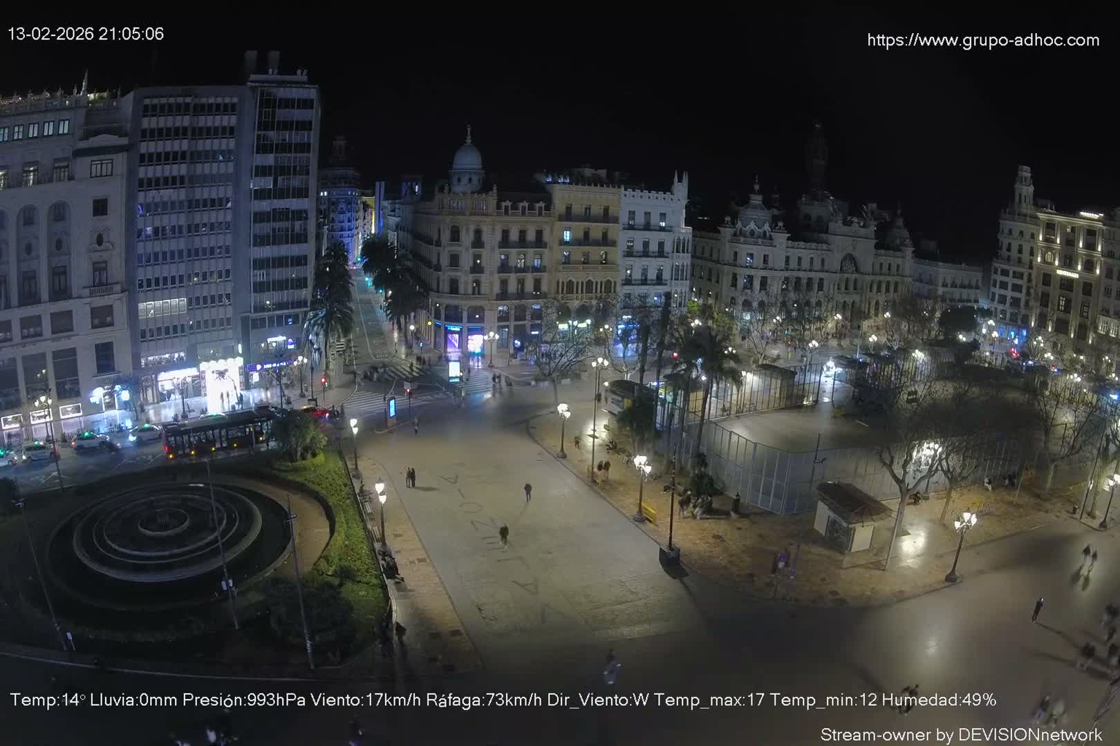 Valencia City , Plaza del Ayuntamiento Square Live Cam - Valencia,  Comunidad Valenciana, Spain