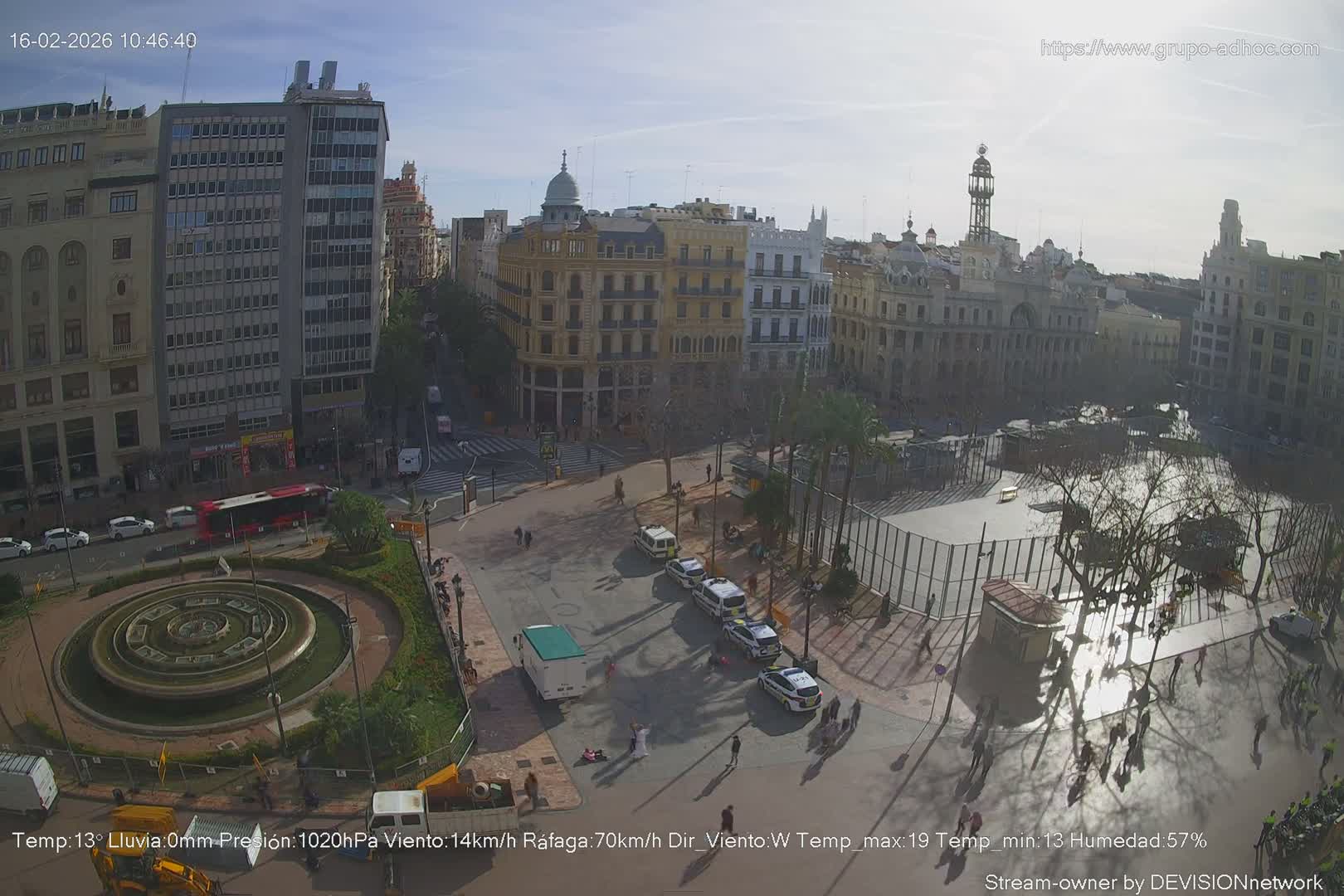 Valencia City , Plaza del Ayuntamiento Square Live Cam - Valencia,  Comunidad Valenciana, Spain