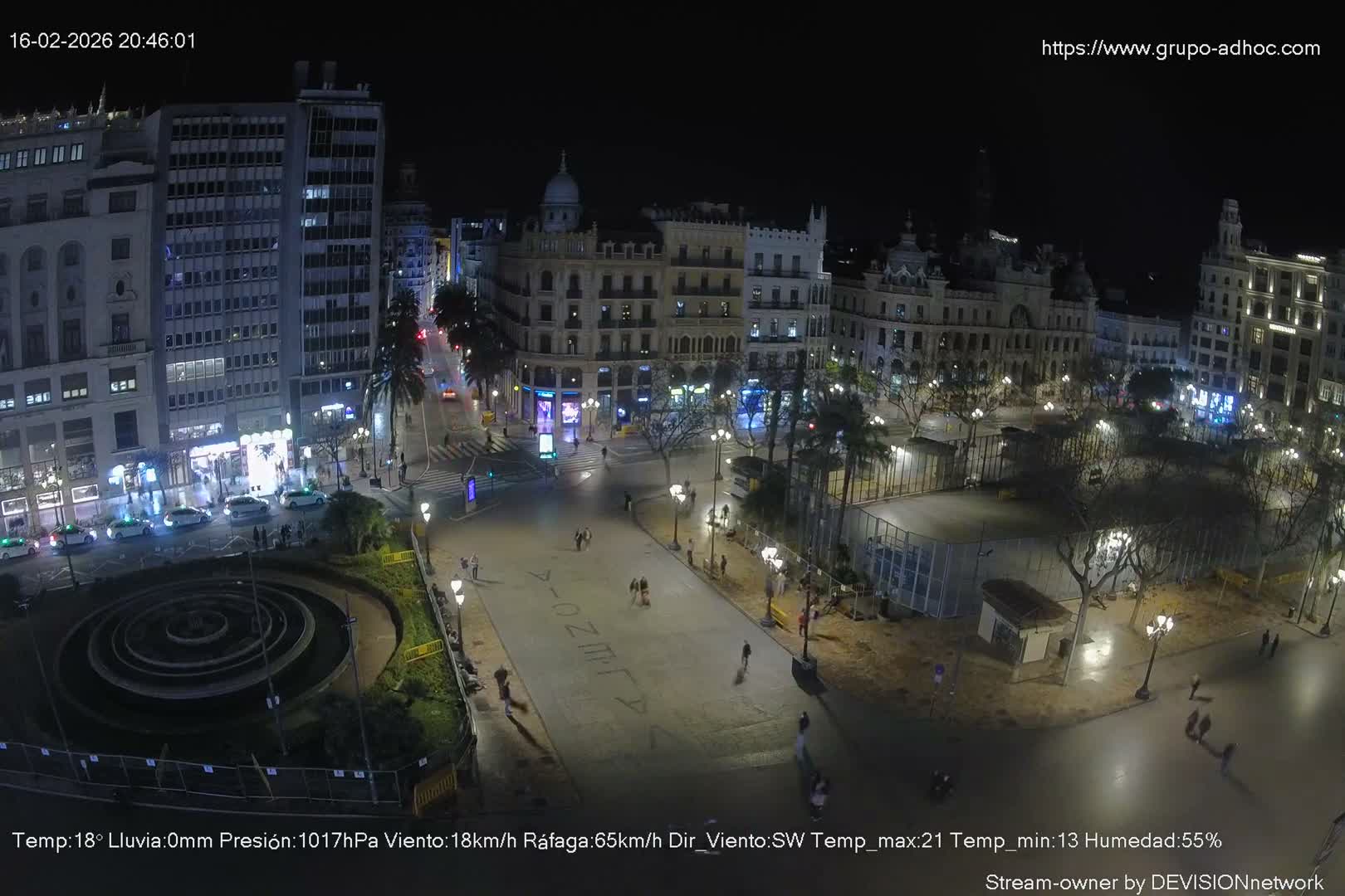 Valencia City , Plaza del Ayuntamiento Square Live Cam - Valencia,  Comunidad Valenciana, Spain