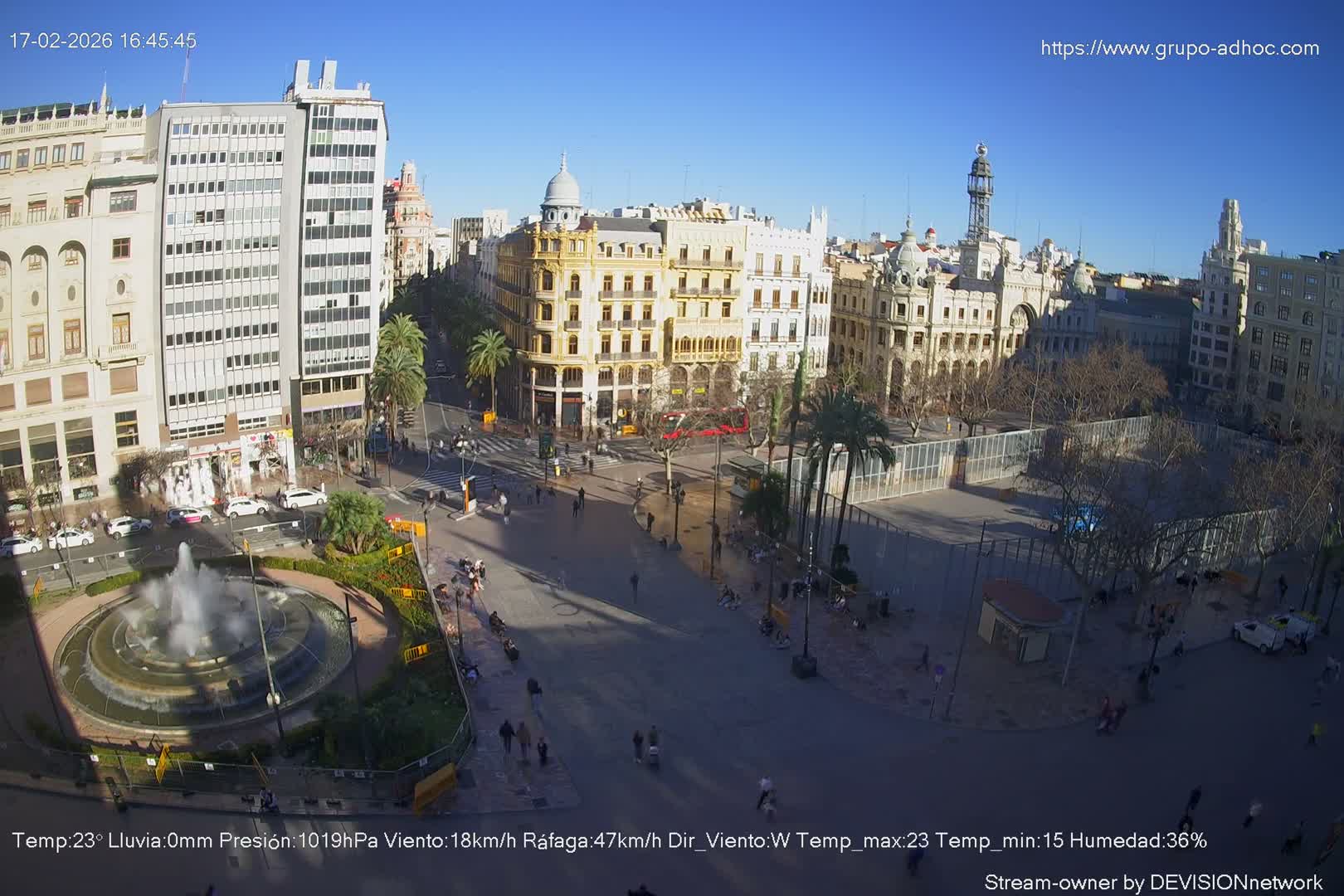 Valencia City , Plaza del Ayuntamiento Square Live Cam - Valencia,  Comunidad Valenciana, Spain