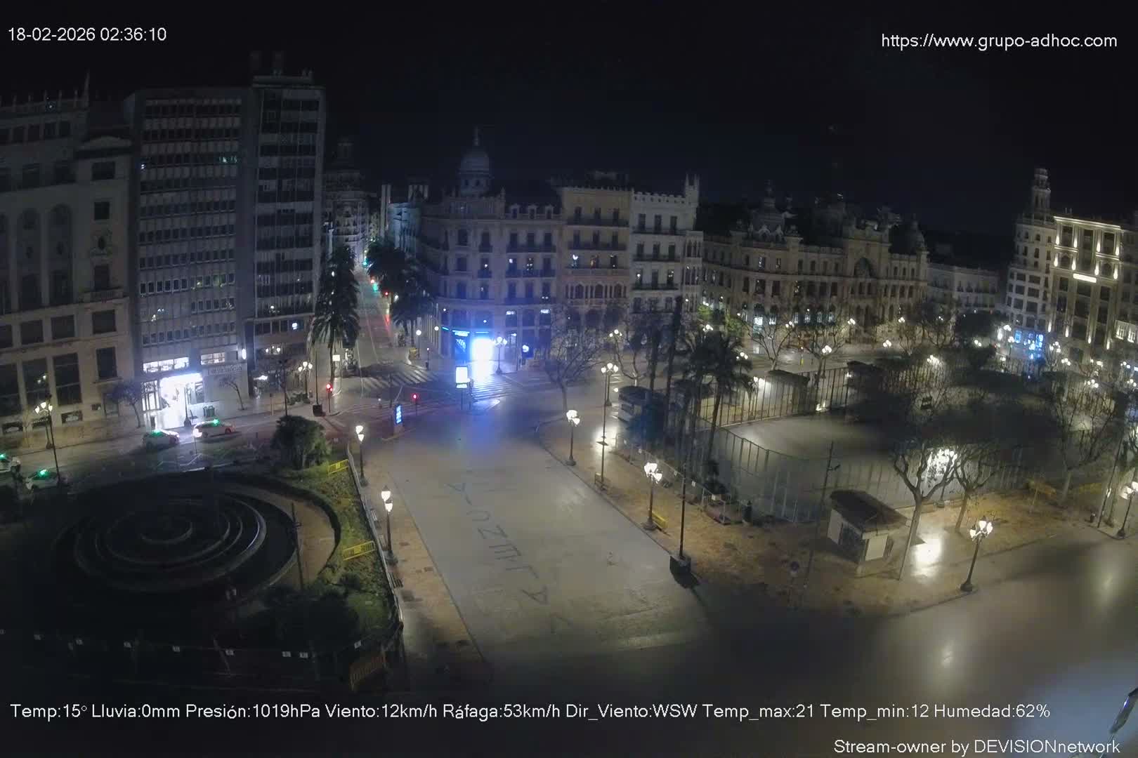 Valencia City , Plaza del Ayuntamiento Square Live Cam - Valencia,  Comunidad Valenciana, Spain