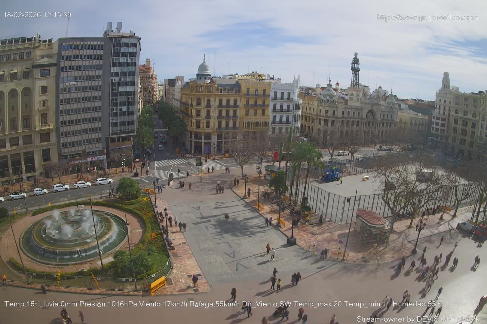 Valencia City , Plaza del Ayuntamiento Square Live Cam - Valencia,  Comunidad Valenciana, Spain