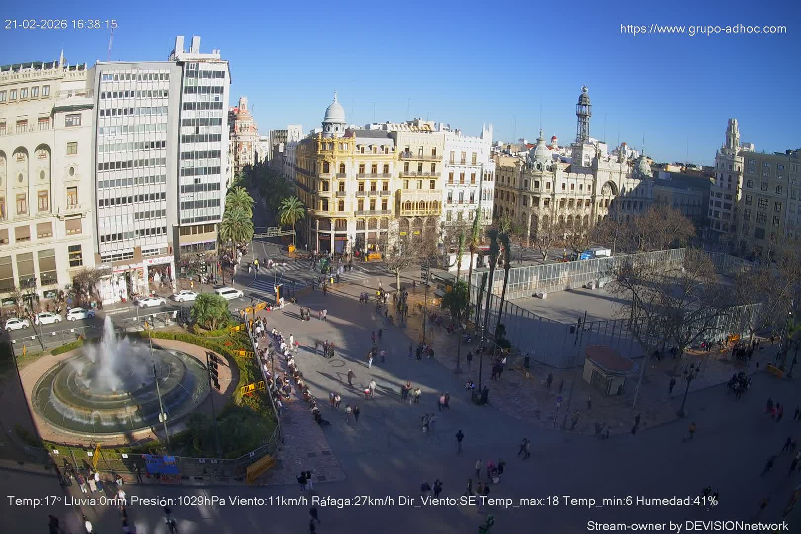 Valencia City , Plaza del Ayuntamiento Square Live Cam - Valencia,  Comunidad Valenciana, Spain