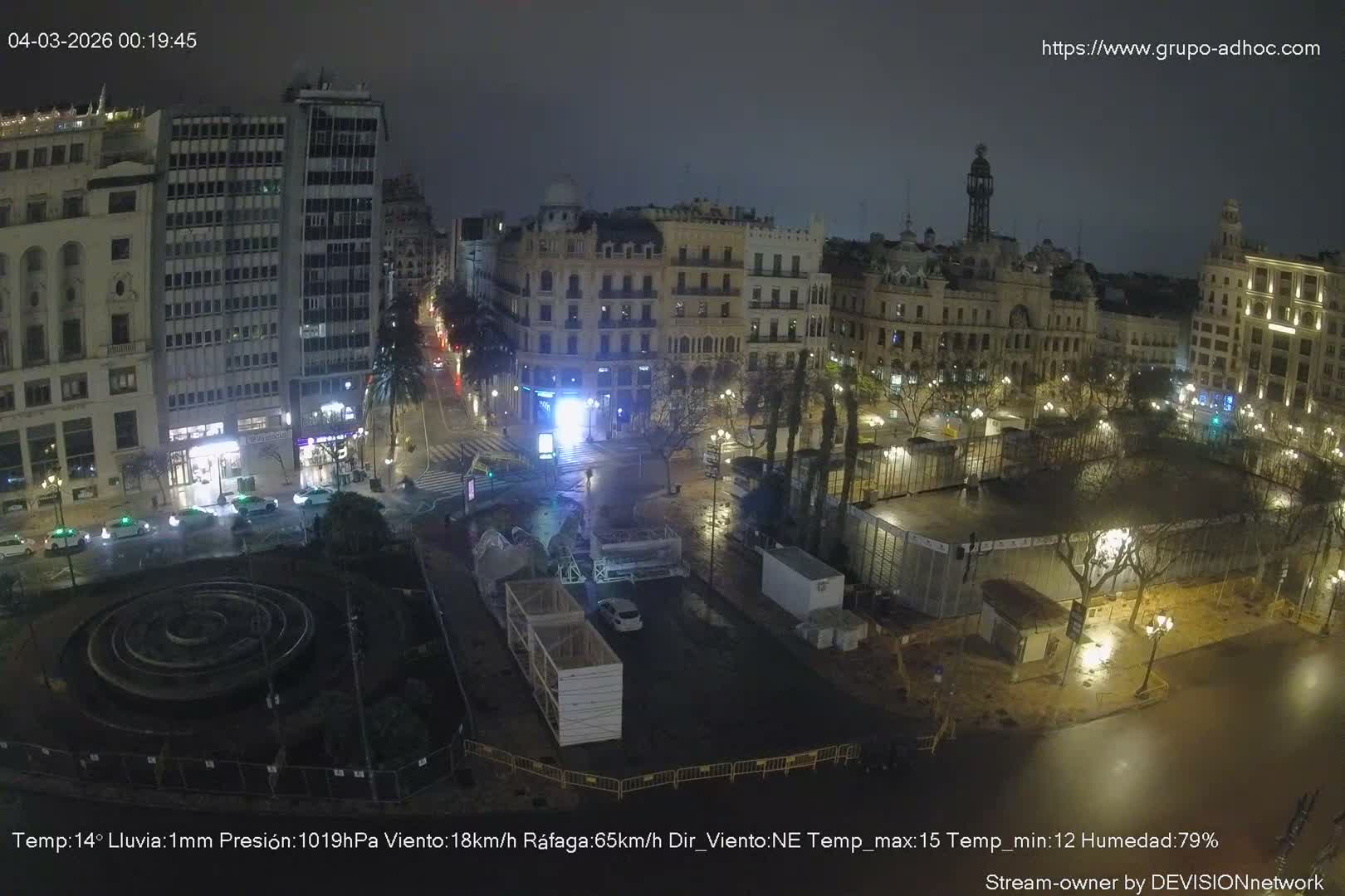 Valencia City , Plaza del Ayuntamiento Square Live Cam - Valencia,  Comunidad Valenciana, Spain