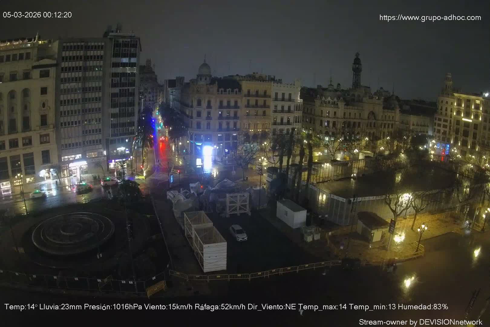 Valencia City , Plaza del Ayuntamiento Square Live Cam - Valencia,  Comunidad Valenciana, Spain