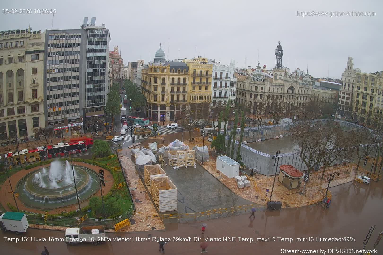 Valencia City , Plaza del Ayuntamiento Square Live Cam - Valencia,  Comunidad Valenciana, Spain