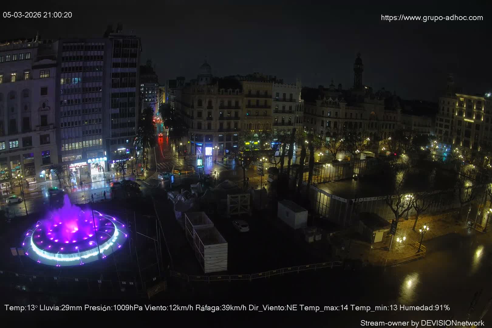 Valencia City , Plaza del Ayuntamiento Square Live Cam - Valencia,  Comunidad Valenciana, Spain