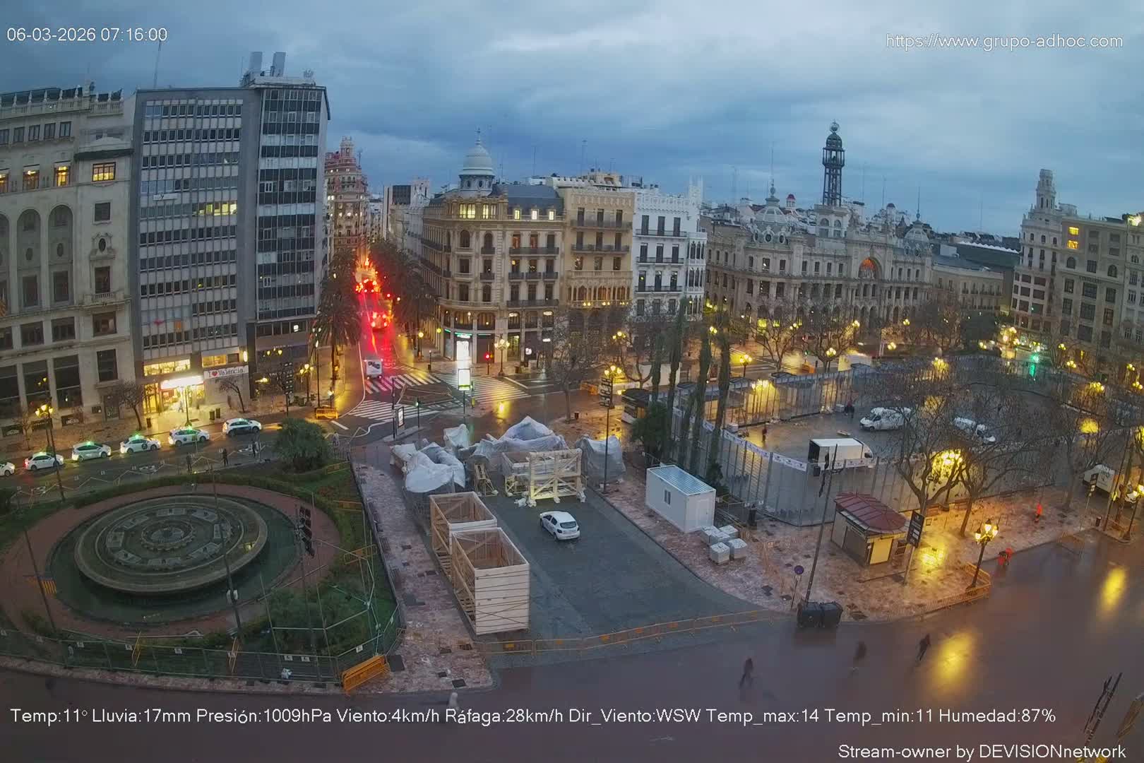 Valencia City , Plaza del Ayuntamiento Square Live Cam - Valencia,  Comunidad Valenciana, Spain