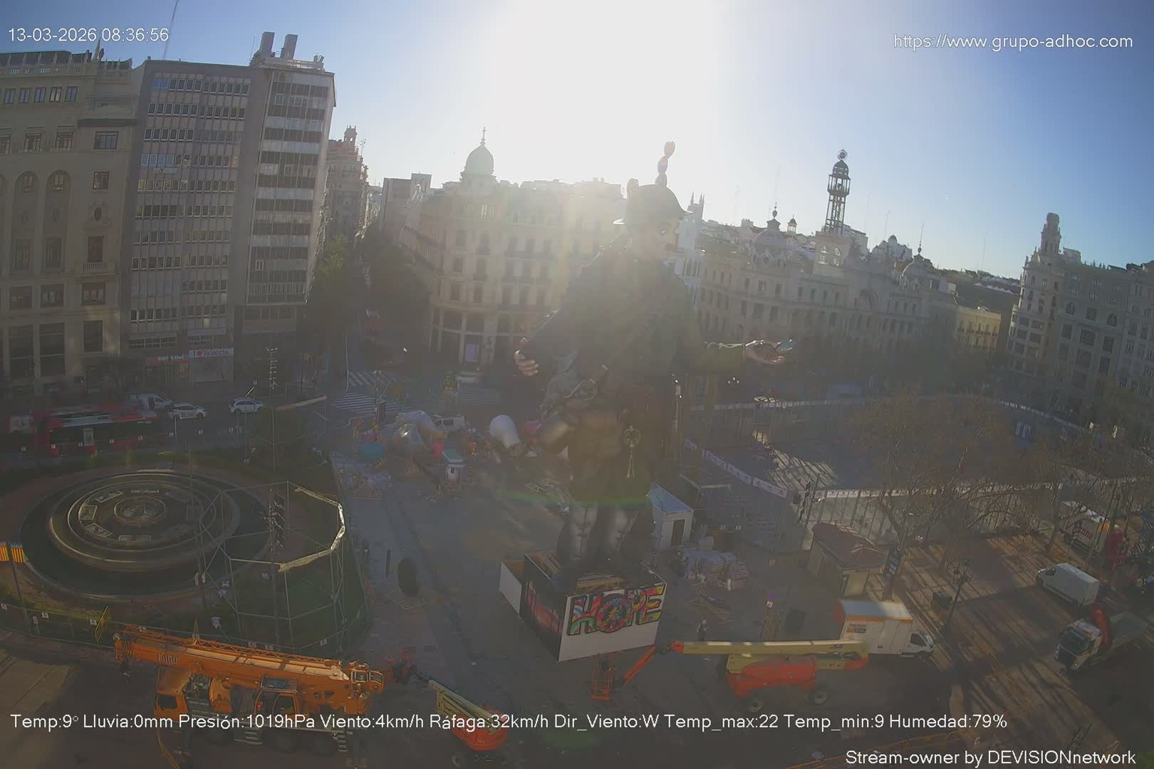 Valencia City , Plaza del Ayuntamiento Square Live Cam - Valencia,  Comunidad Valenciana, Spain