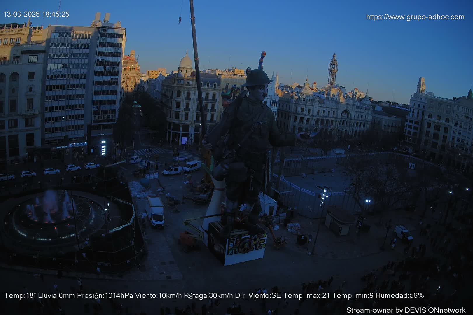 Valencia City , Plaza del Ayuntamiento Square Live Cam - Valencia,  Comunidad Valenciana, Spain