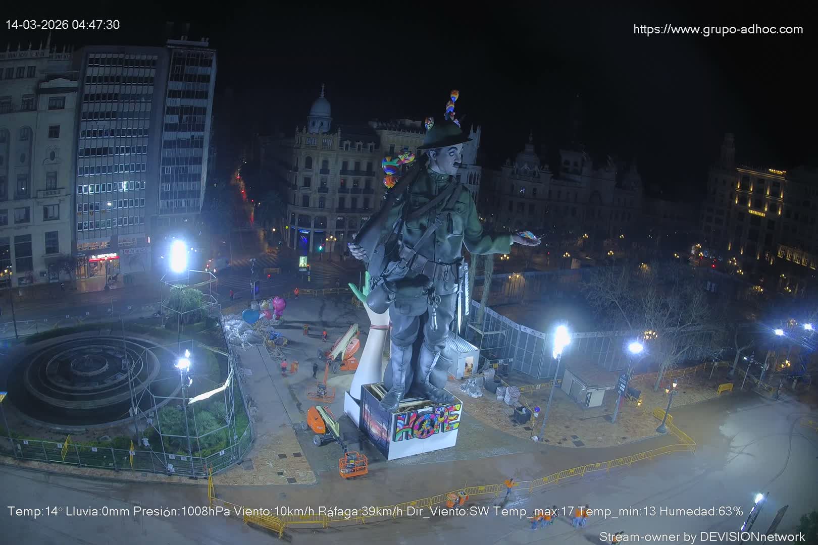 Valencia City , Plaza del Ayuntamiento Square Live Cam - Valencia,  Comunidad Valenciana, Spain