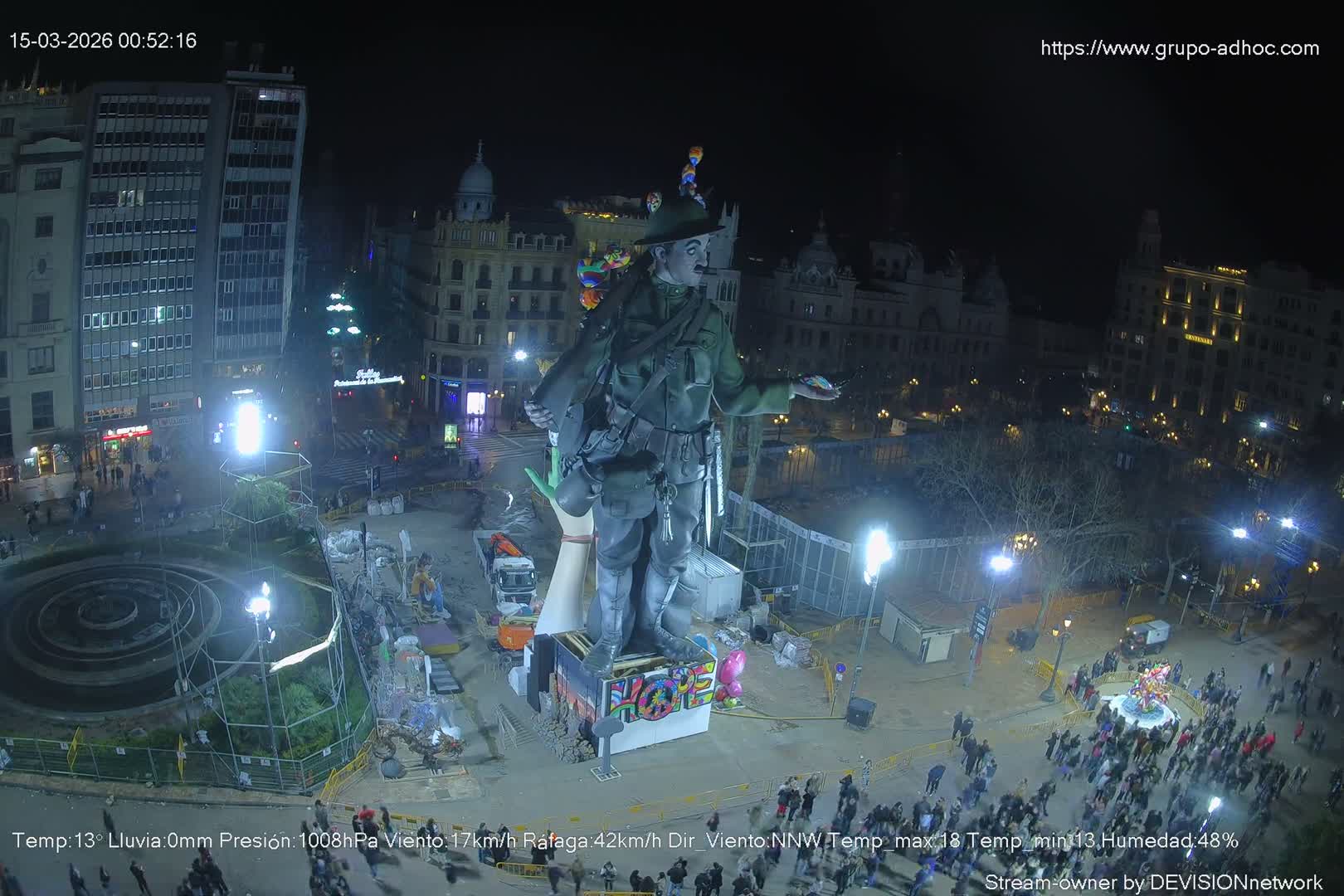 Valencia City , Plaza del Ayuntamiento Square Live Cam - Valencia,  Comunidad Valenciana, Spain