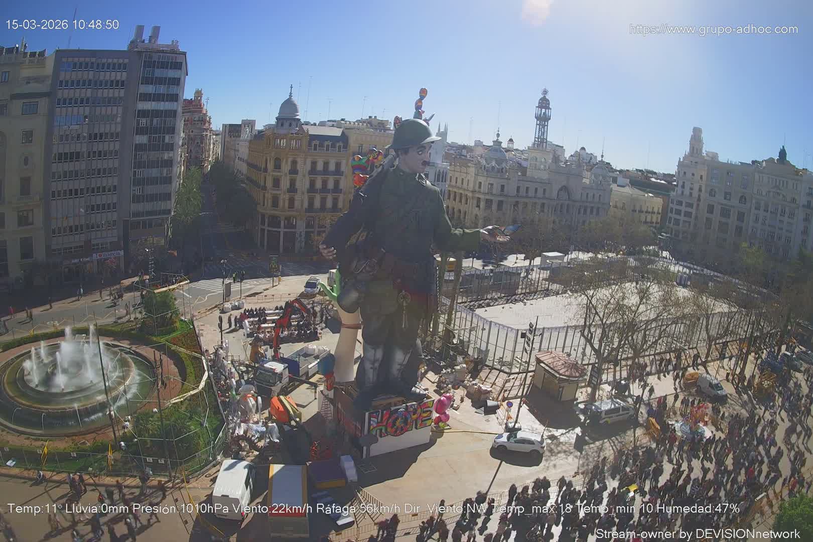 Valencia City , Plaza del Ayuntamiento Square Live Cam - Valencia,  Comunidad Valenciana, Spain