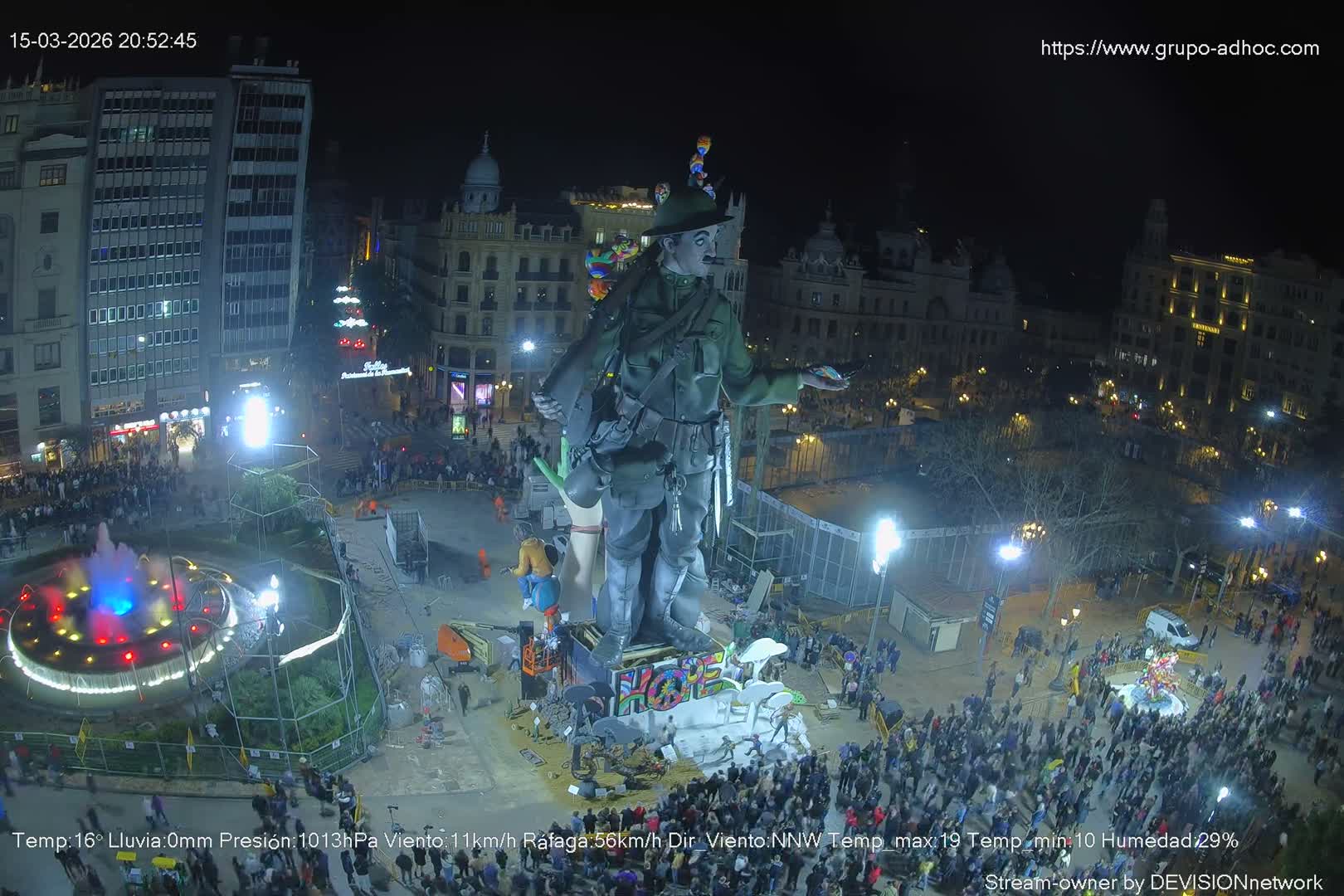 Valencia City , Plaza del Ayuntamiento Square Live Cam - Valencia,  Comunidad Valenciana, Spain