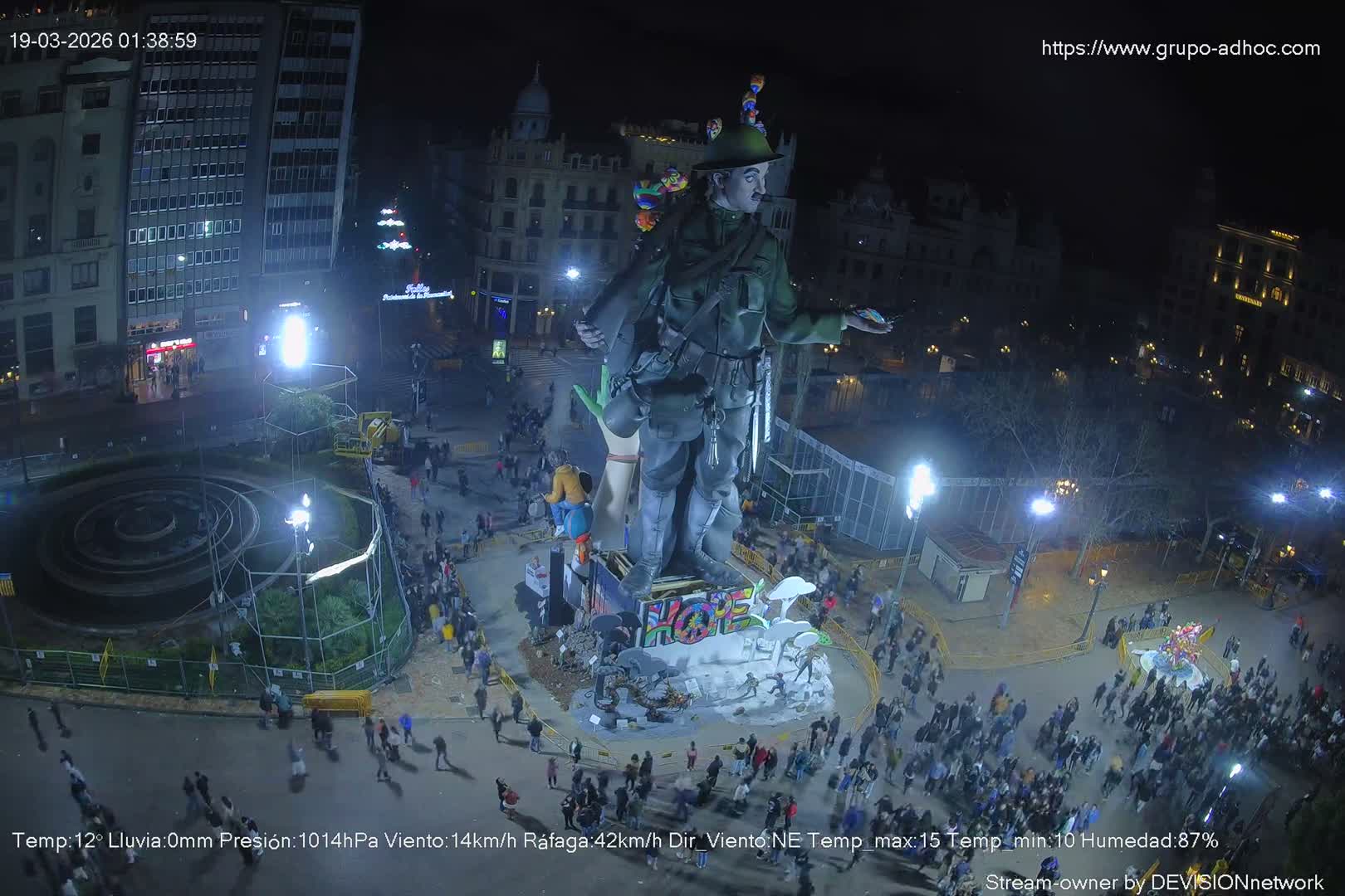 Valencia City , Plaza del Ayuntamiento Square Live Cam - Valencia,  Comunidad Valenciana, Spain