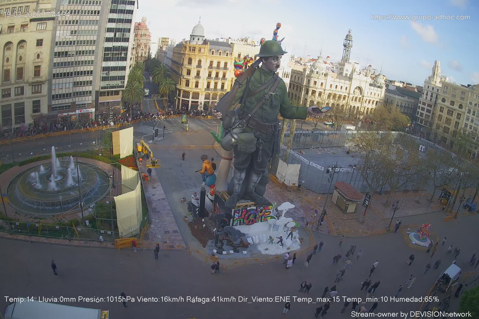 Valencia City , Plaza del Ayuntamiento Square Live Cam - Valencia,  Comunidad Valenciana, Spain