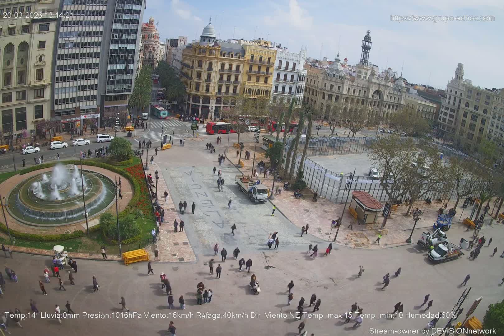 Valencia City , Plaza del Ayuntamiento Square Live Cam - Valencia,  Comunidad Valenciana, Spain
