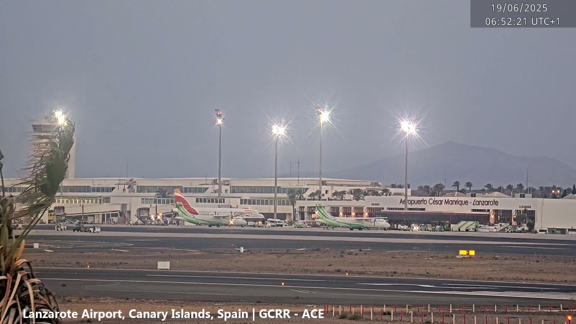 Lanzarote Airport from Inside Live Cam ACE/GCRR - Las Palmas , Canary Islands ,  Spain