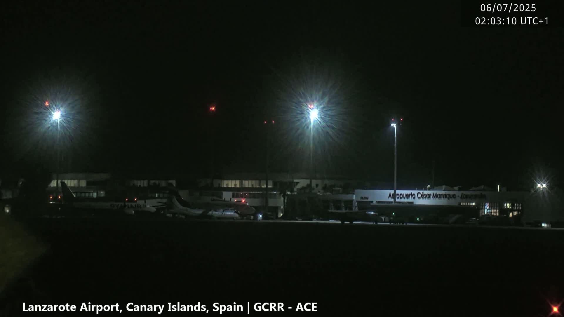 Lanzarote Airport from Inside Live Cam ACE/GCRR - Las Palmas , Canary Islands ,  Spain