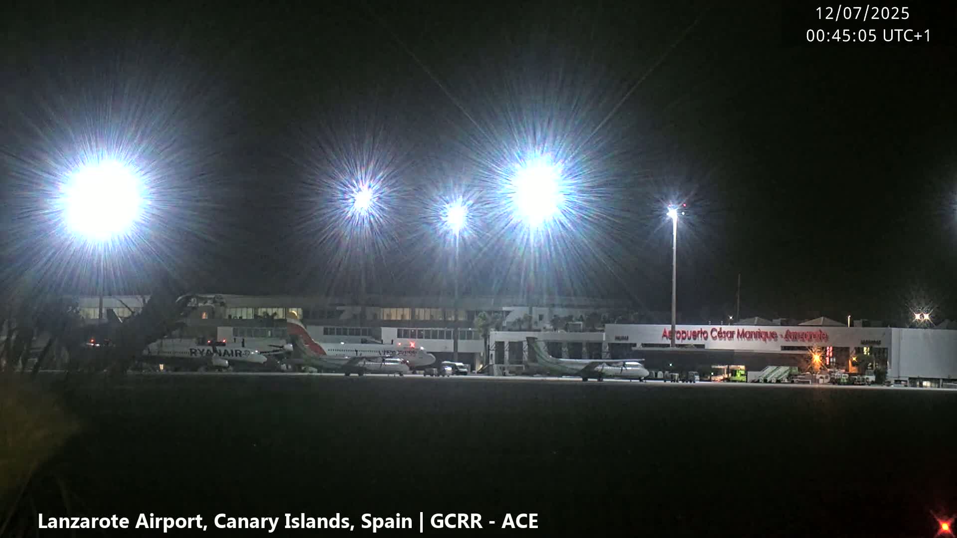 Lanzarote Airport from Inside Live Cam ACE/GCRR - Las Palmas , Canary Islands ,  Spain
