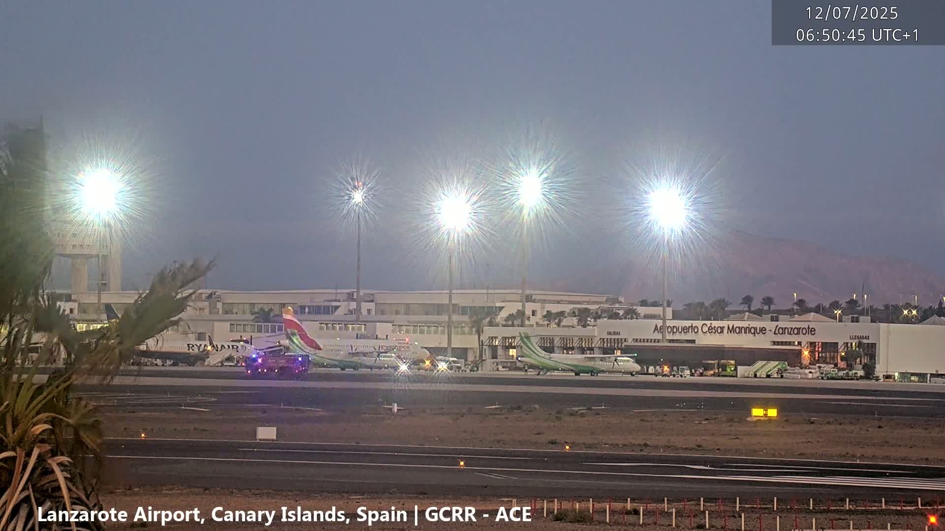 Lanzarote Airport from Inside Live Cam ACE/GCRR - Las Palmas , Canary Islands ,  Spain