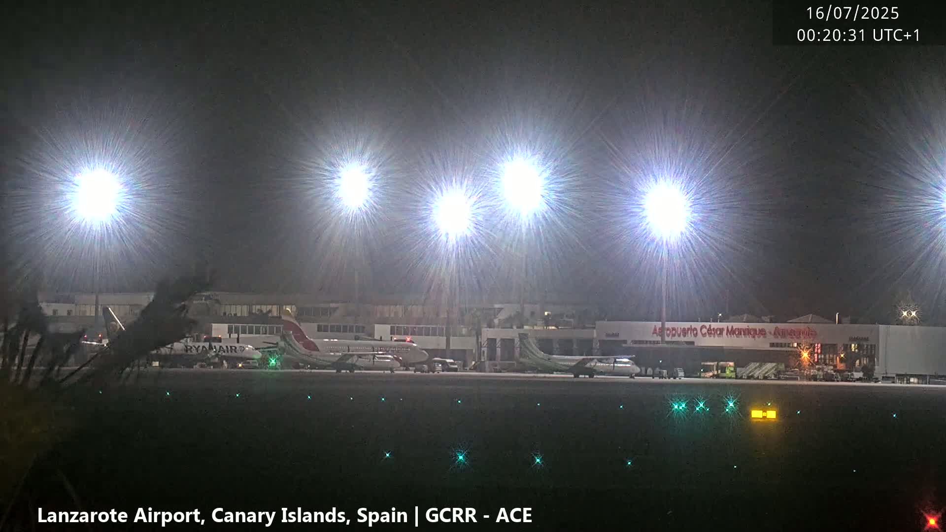 Lanzarote Airport from Inside Live Cam ACE/GCRR - Las Palmas , Canary Islands ,  Spain