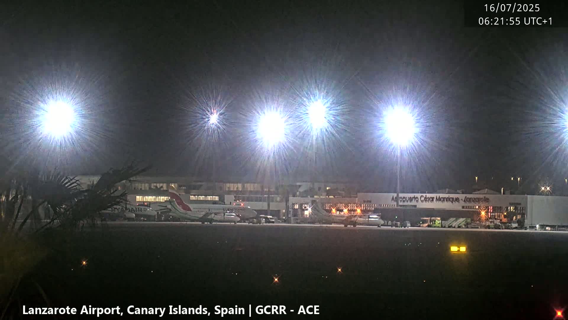 Lanzarote Airport from Inside Live Cam ACE/GCRR - Las Palmas , Canary Islands ,  Spain