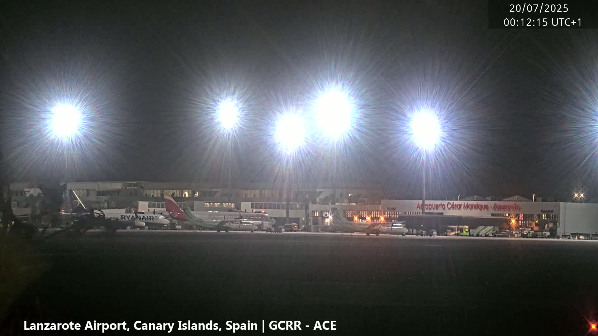 Lanzarote Airport from Inside Live Cam ACE/GCRR - Las Palmas , Canary Islands ,  Spain