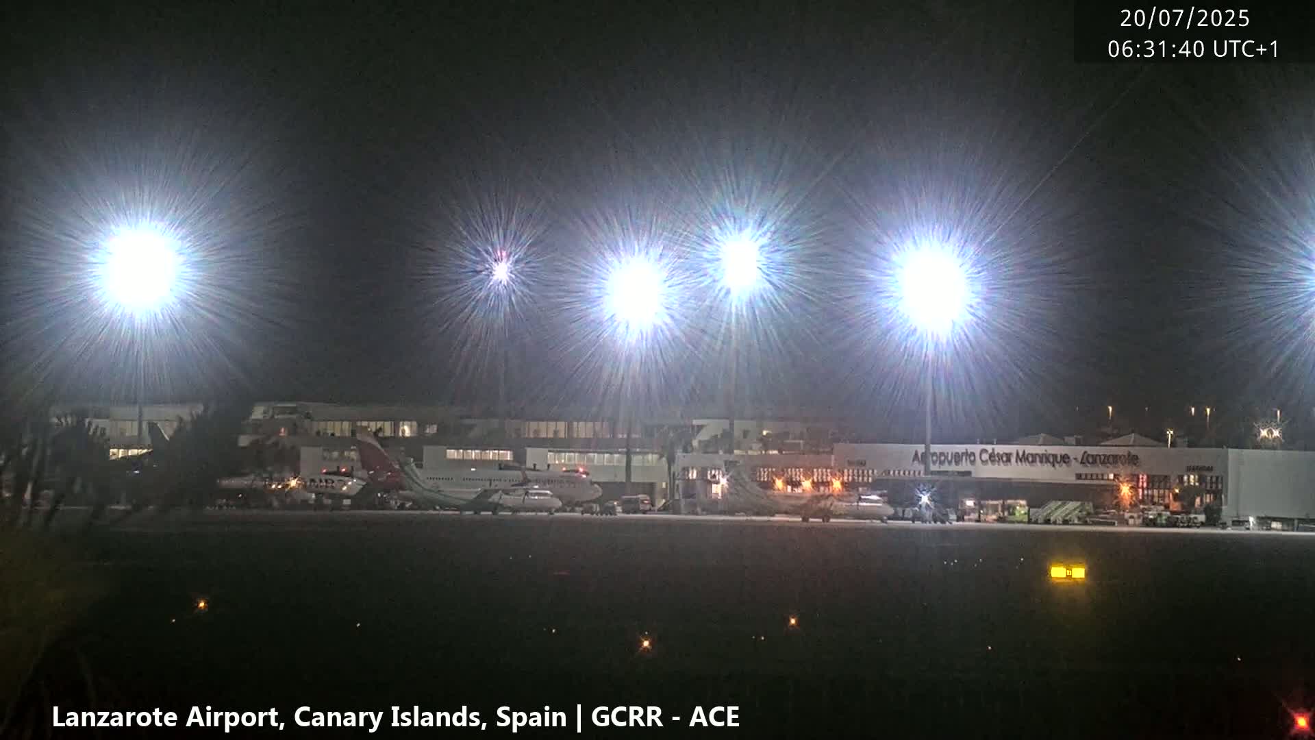 Lanzarote Airport from Inside Live Cam ACE/GCRR - Las Palmas , Canary Islands ,  Spain