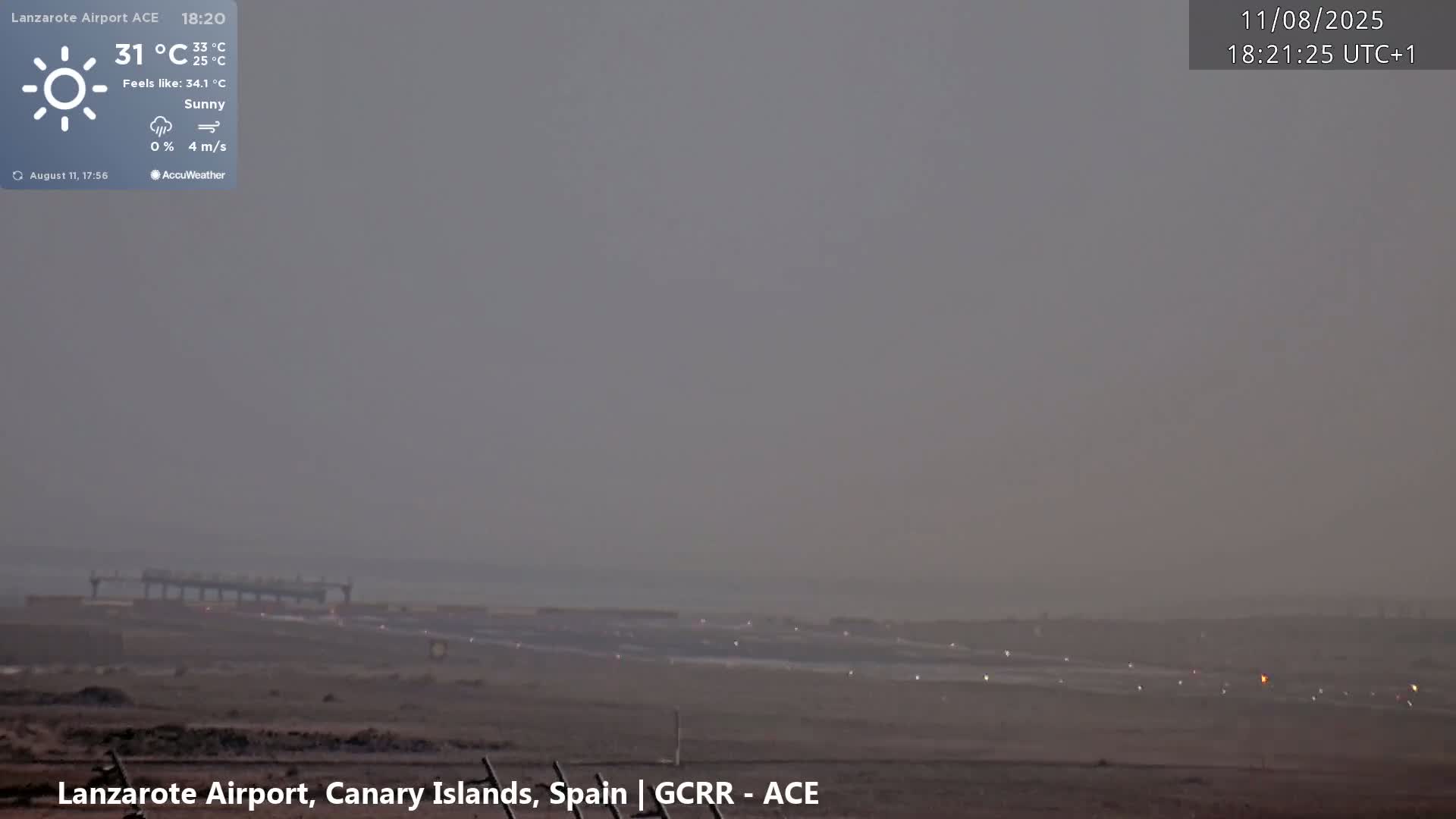 Lanzarote Airport from Inside Live Cam ACE/GCRR - Las Palmas , Canary Islands ,  Spain