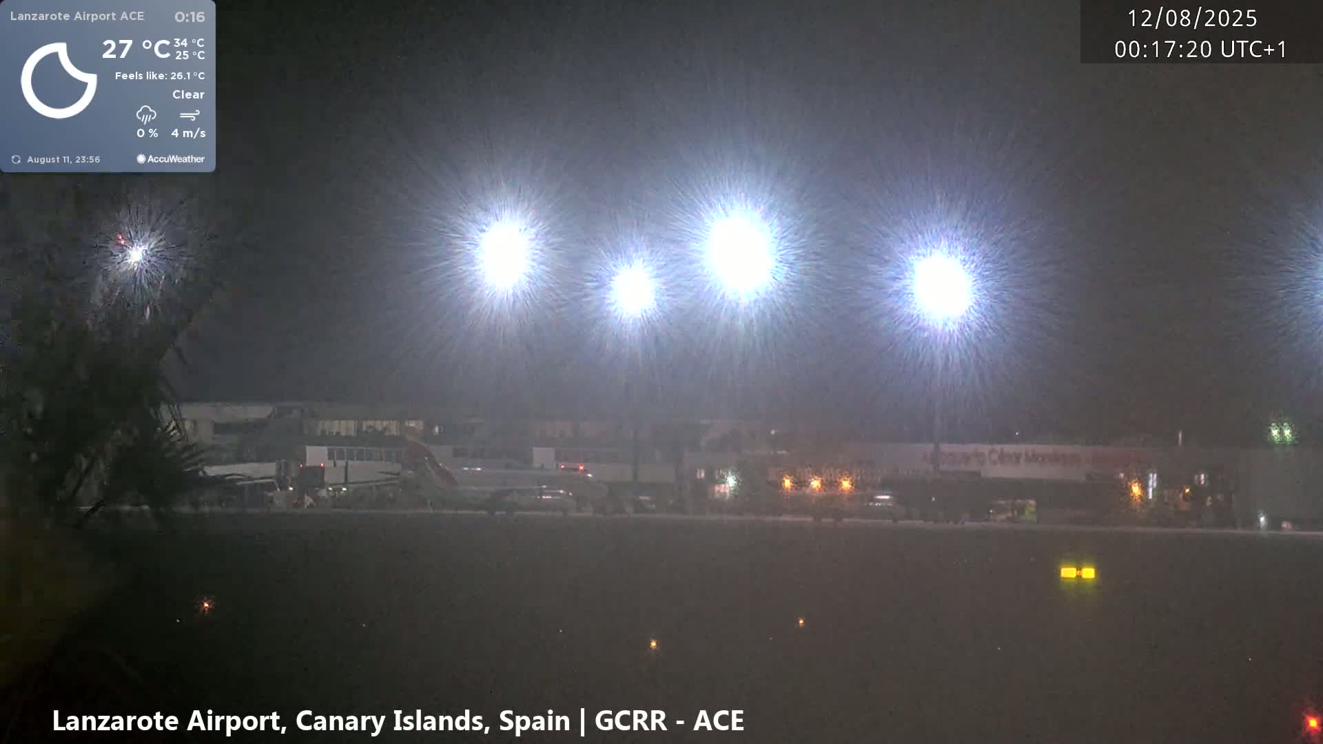 Lanzarote Airport from Inside Live Cam ACE/GCRR - Las Palmas , Canary Islands ,  Spain