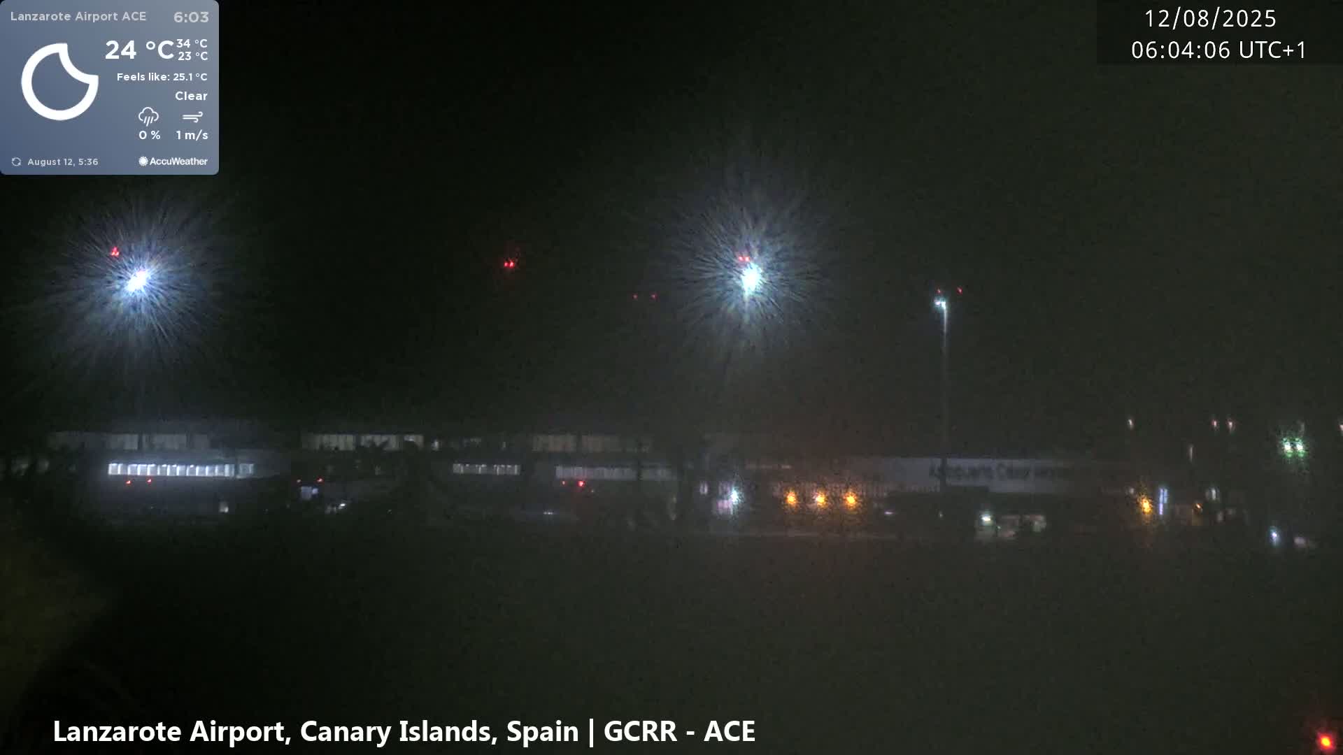 Lanzarote Airport from Inside Live Cam ACE/GCRR - Las Palmas , Canary Islands ,  Spain