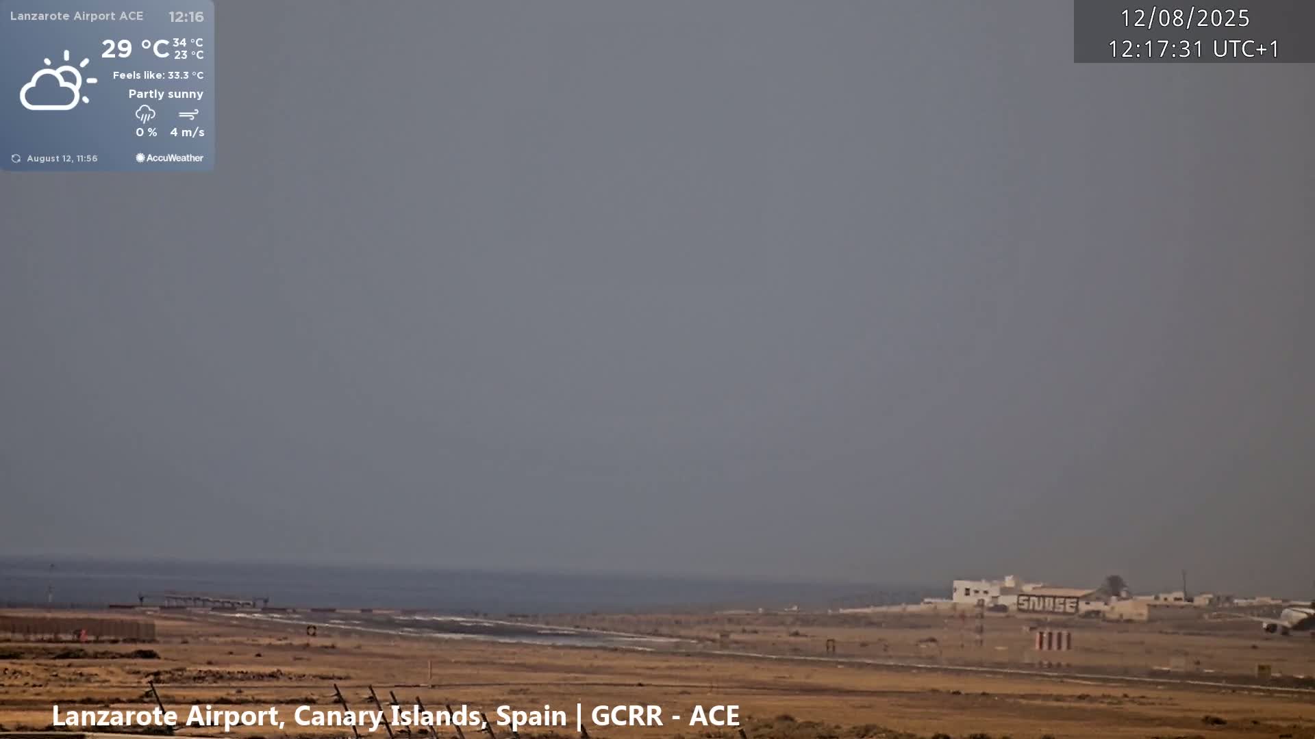 Lanzarote Airport from Inside Live Cam ACE/GCRR - Las Palmas , Canary Islands ,  Spain