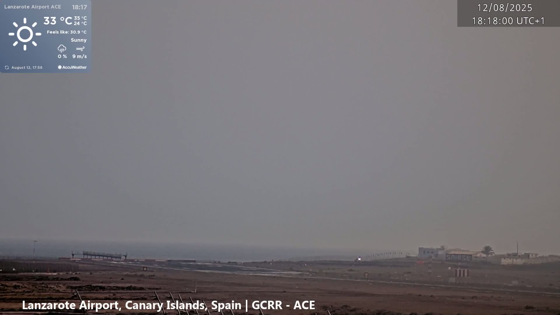Lanzarote Airport from Inside Live Cam ACE/GCRR - Las Palmas , Canary Islands ,  Spain