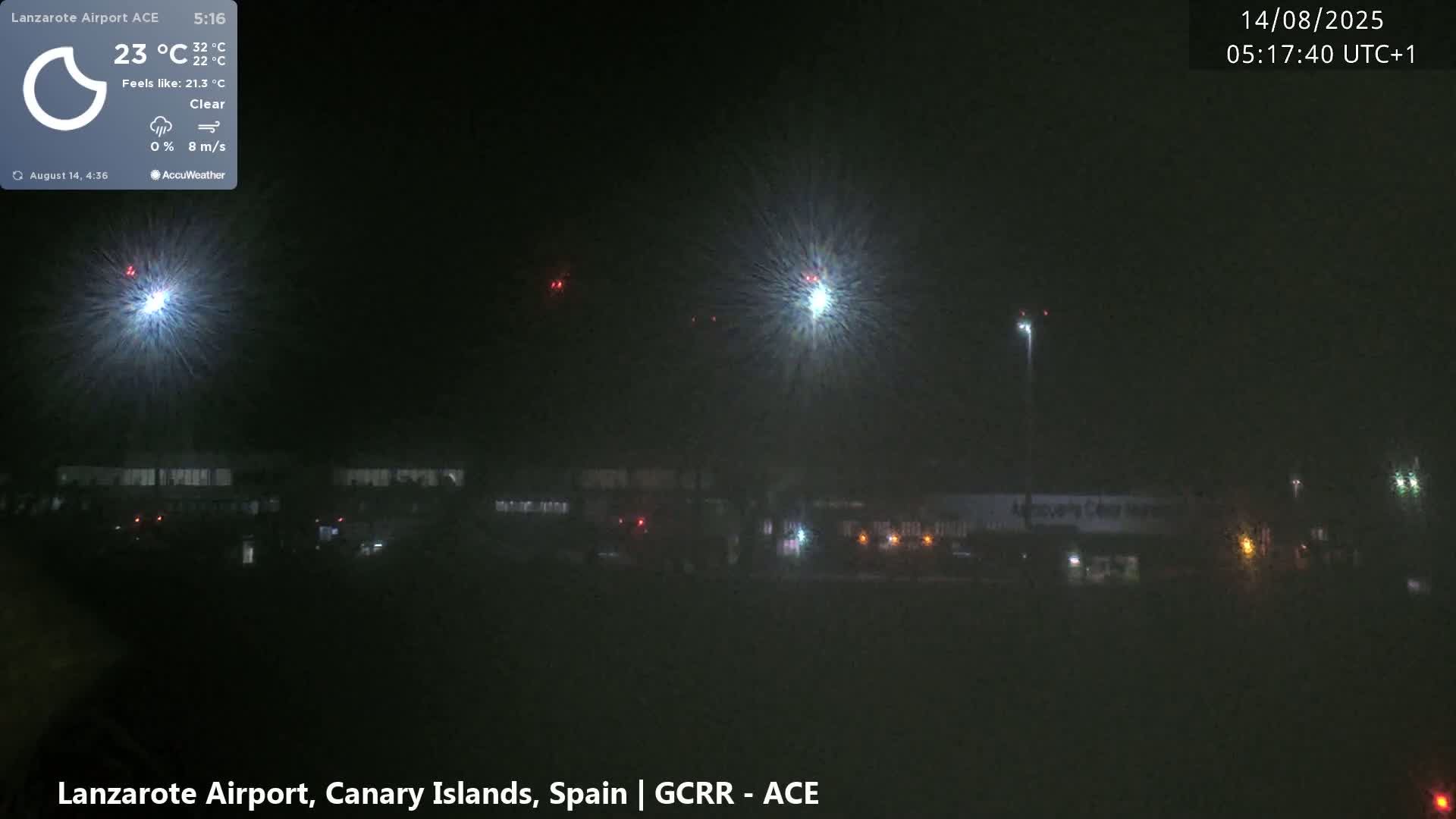 Lanzarote Airport from Inside Live Cam ACE/GCRR - Las Palmas , Canary Islands ,  Spain