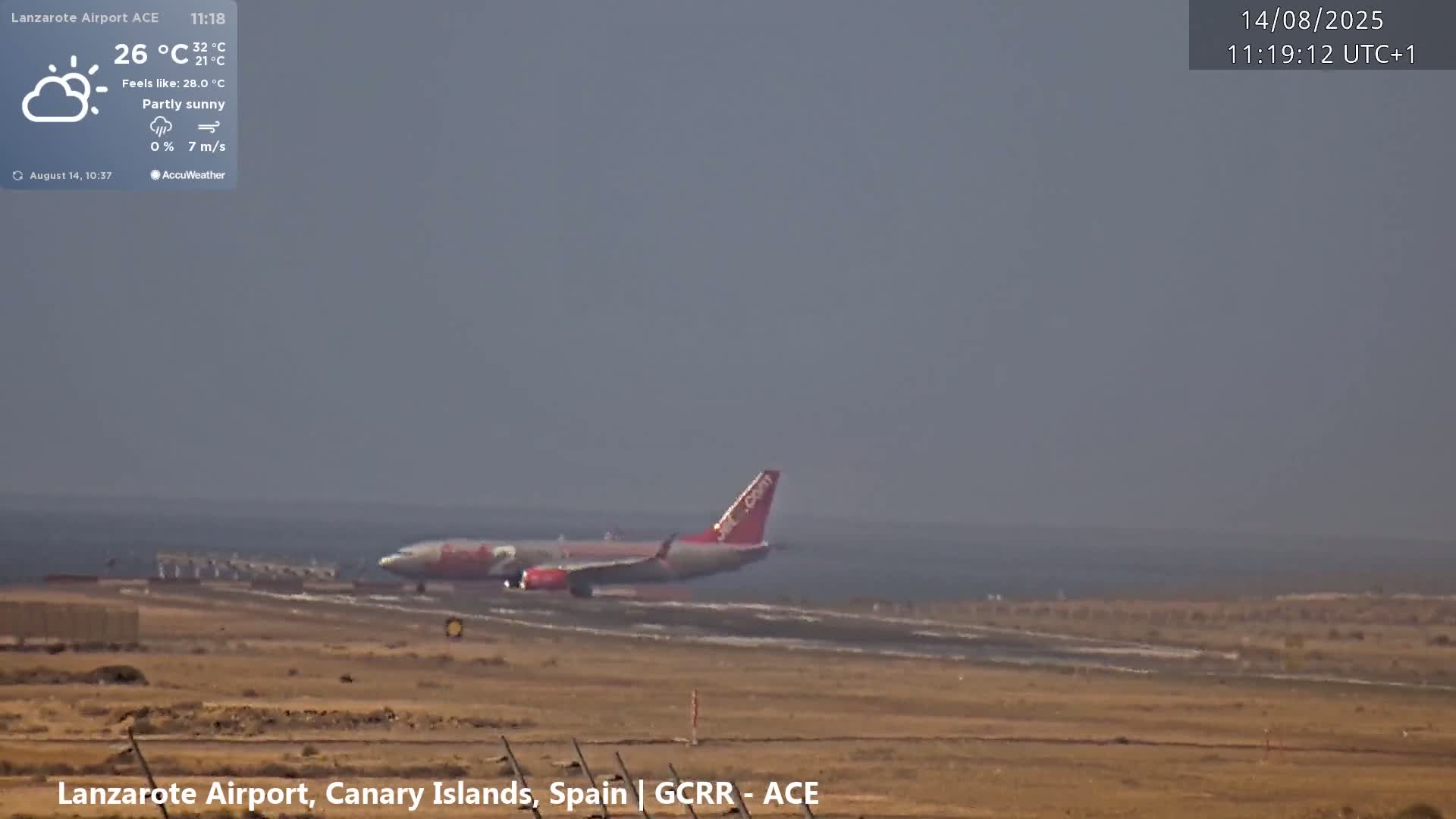 Lanzarote Airport from Inside Live Cam ACE/GCRR - Las Palmas , Canary Islands ,  Spain