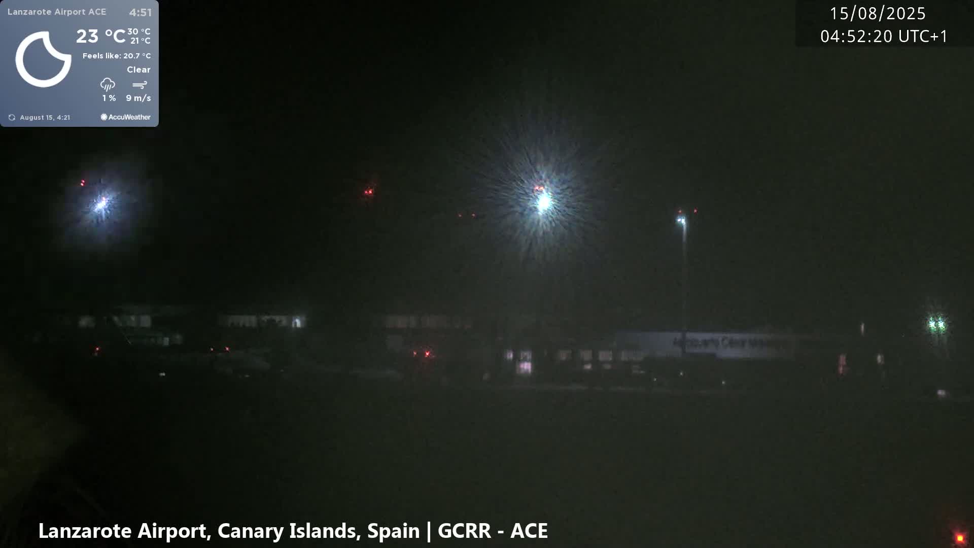 Lanzarote Airport from Inside Live Cam ACE/GCRR - Las Palmas , Canary Islands ,  Spain