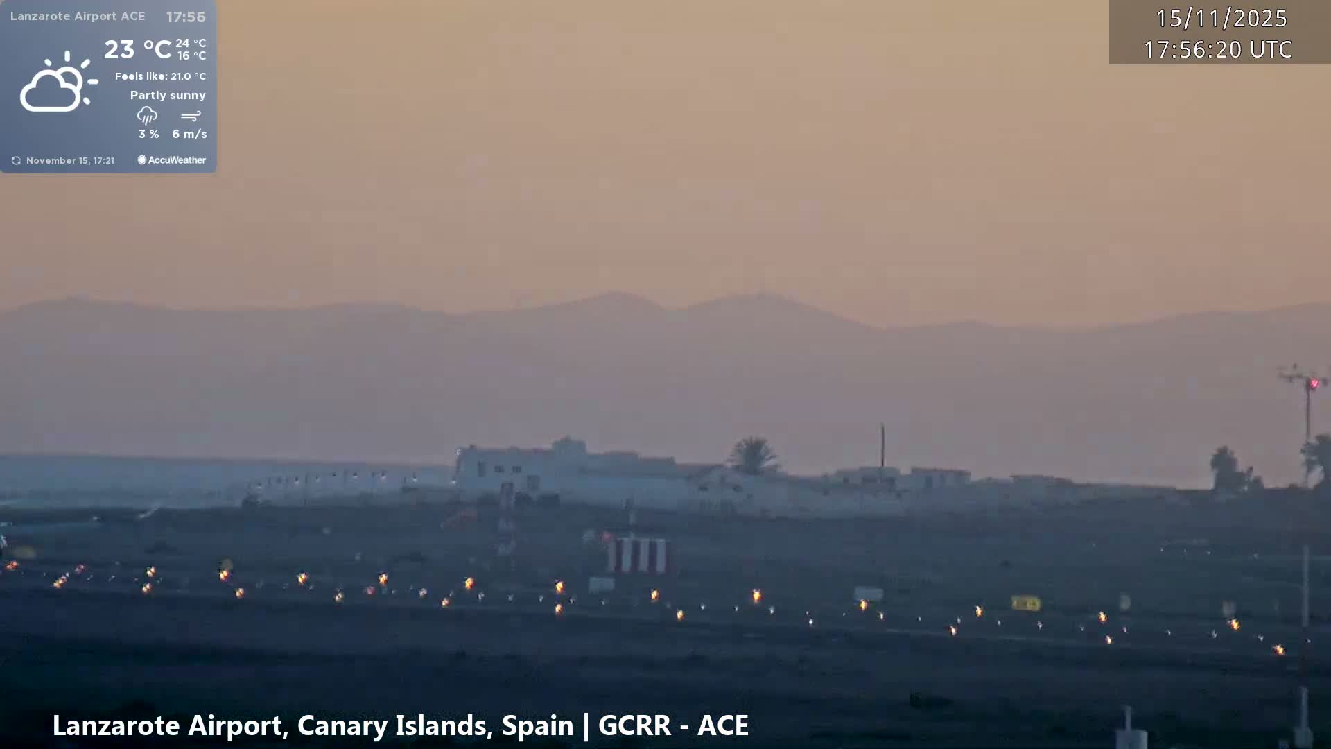 Lanzarote Airport from Inside Live Cam ACE/GCRR - Las Palmas , Canary Islands ,  Spain