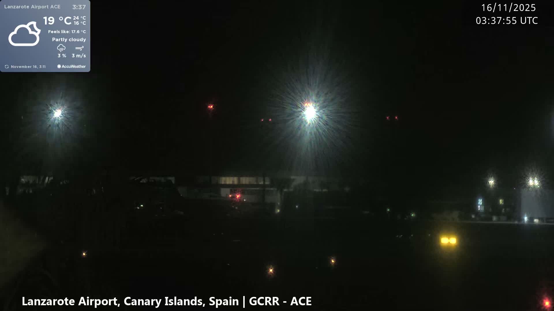 Lanzarote Airport from Inside Live Cam ACE/GCRR - Las Palmas , Canary Islands ,  Spain