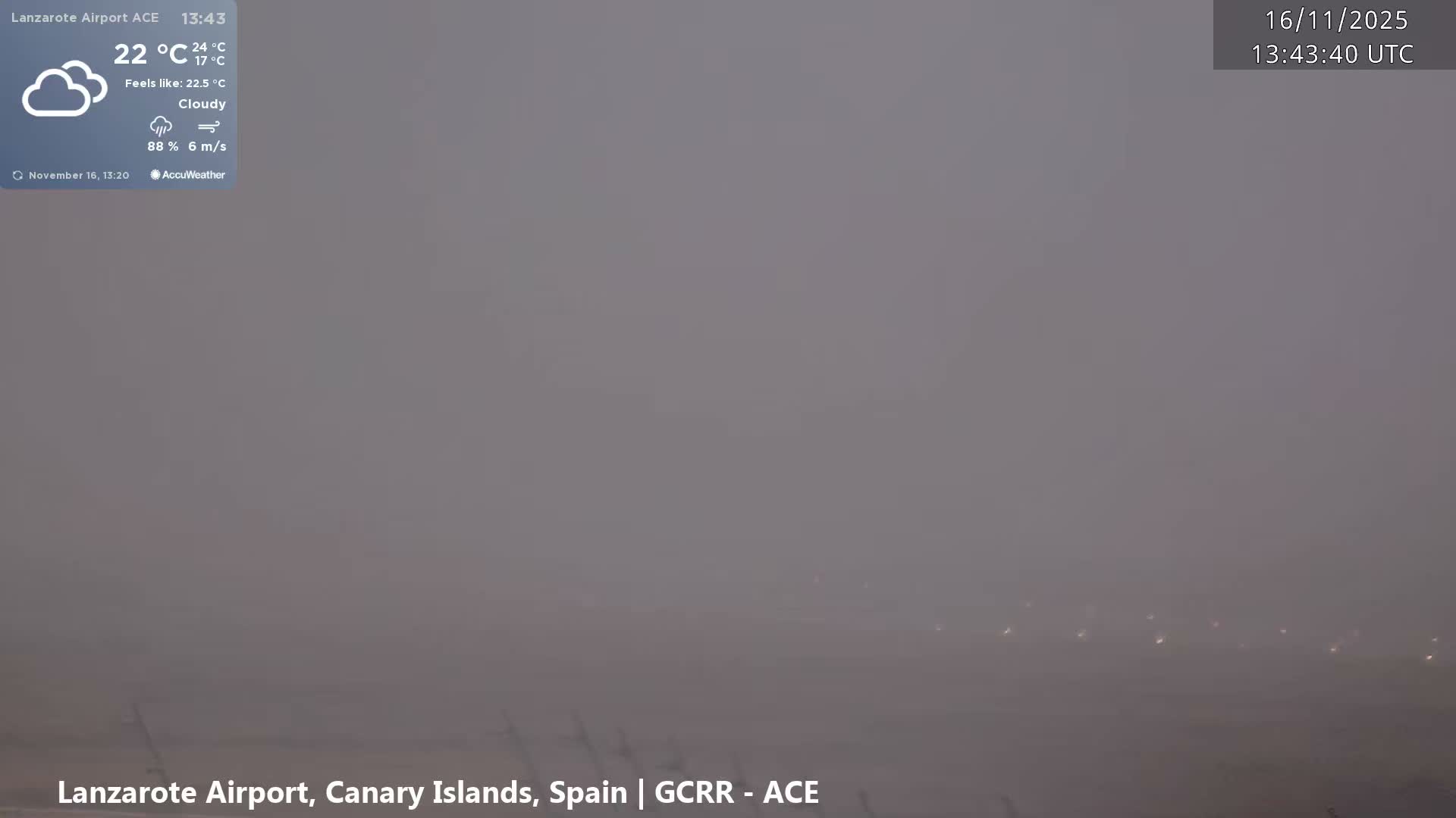 Lanzarote Airport from Inside Live Cam ACE/GCRR - Las Palmas , Canary Islands ,  Spain