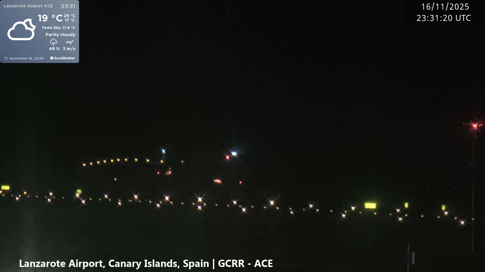 Lanzarote Airport from Inside Live Cam ACE/GCRR - Las Palmas , Canary Islands ,  Spain