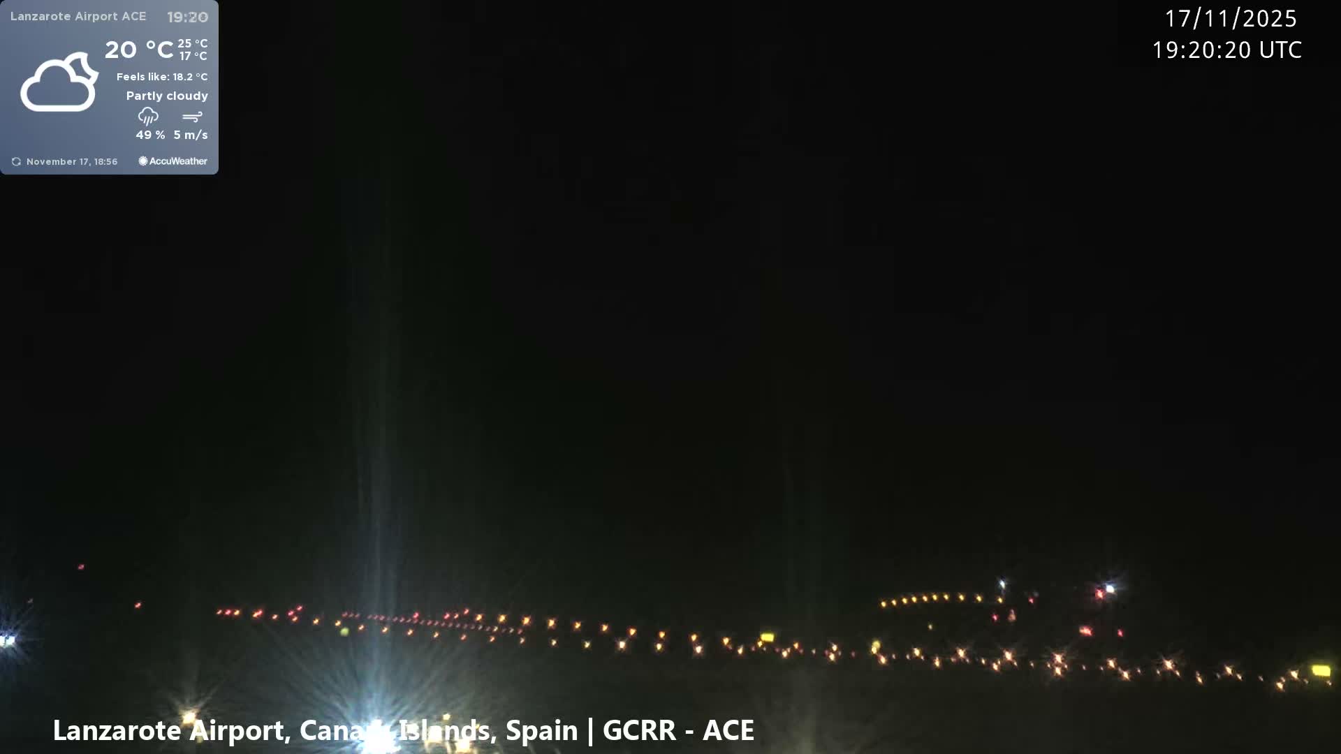 Lanzarote Airport from Inside Live Cam ACE/GCRR - Las Palmas , Canary Islands ,  Spain