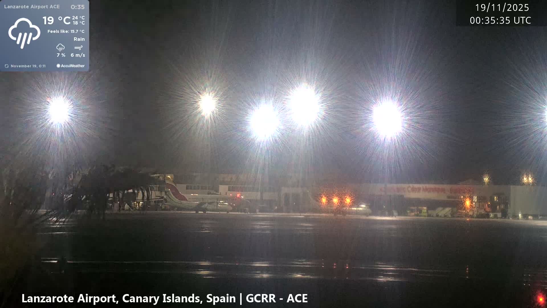 Lanzarote Airport from Inside Live Cam ACE/GCRR - Las Palmas , Canary Islands ,  Spain