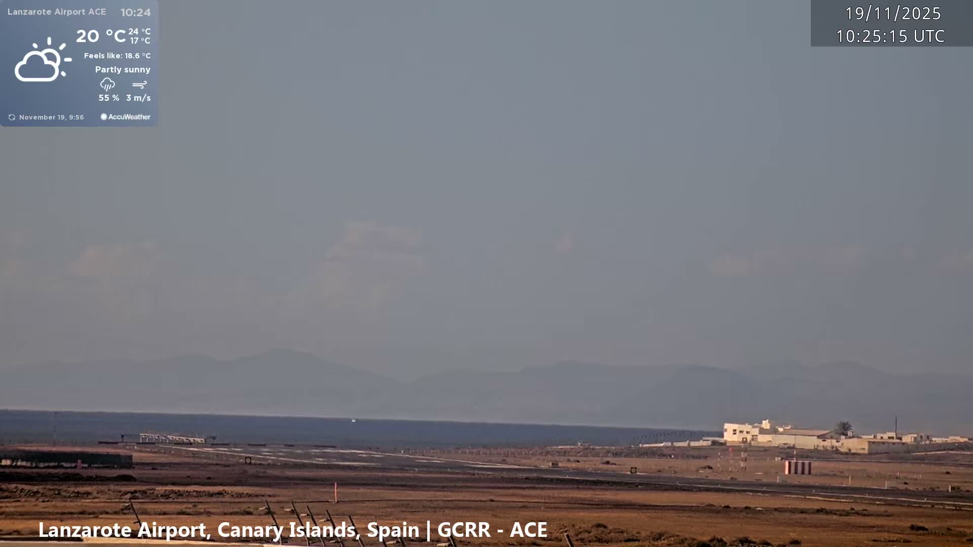 Lanzarote Airport from Inside Live Cam ACE/GCRR - Las Palmas , Canary Islands ,  Spain